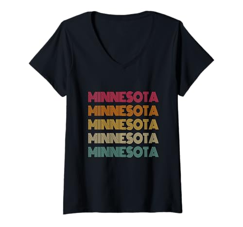 Damen Minnesota - Retro Vintage Style 70s 80s - Throwback Classic T-Shirt mit V-Ausschnitt Damen Minnesota - Retro Vintage Style 70s 80s - Throwback Classic T-Shirt mit V-Ausschnitt von Graphic Club Inc.