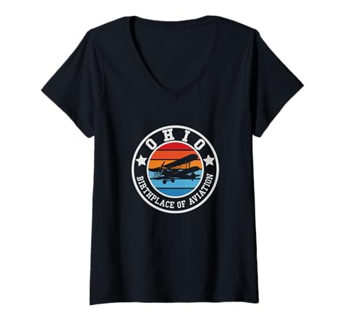 Damen Ohio - Birthplace of Aviation - Throwback Design - Classic T-Shirt mit V-Ausschnitt Damen Ohio - Birthplace of Aviation - Throwback Design - Classic T-Shirt mit V-Ausschnitt von Graphic Club Inc.