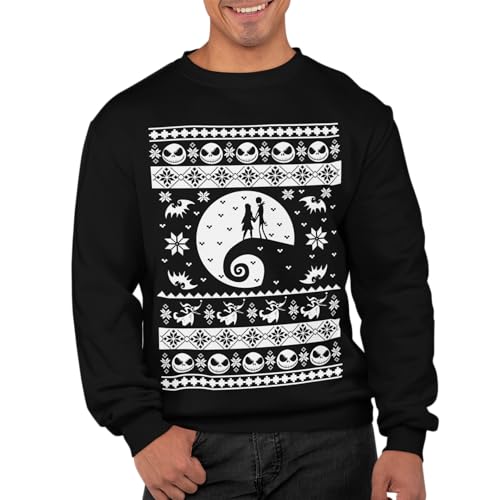 Graphic Impact Inspired Before Christmas Ugly Sweater Nightmare Jack Christmas Sweater Xmas Jumper, Schwarz , L von Graphic Impact