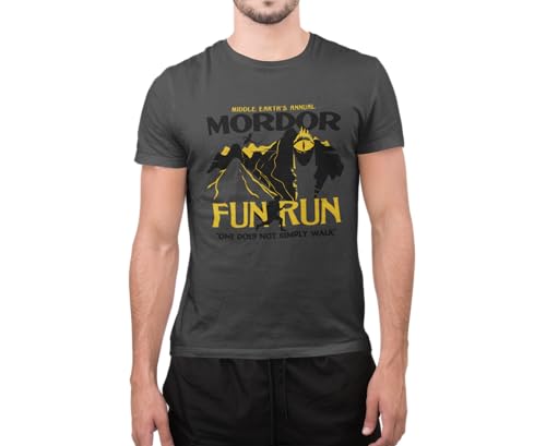 Graphic Impact Unisex inspiriert mordor fun run herr der ringe druckten t-shirt dunkelgrau xl von Graphic Impact