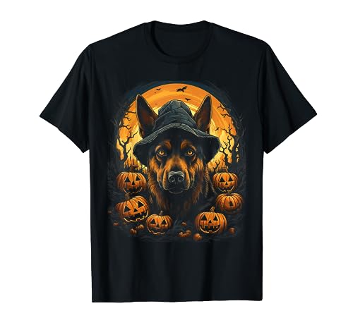 Deutscher Schäferhund Halloween Kürbis Grafik T-Shirts Männer Frauen T-Shirt von Graphic Tees Men Women Boys Girls