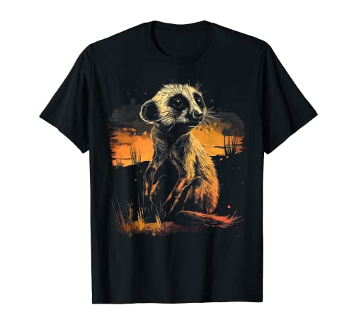 Erdmännchen Tier Retro Graphic Tees für Männer Frauen Jungen Mädchen T-Shirt von Graphic Tees Men Women Boys Girls