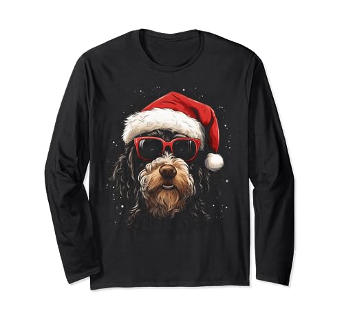 Spanischer Wasserhund Hund Weihnachten Grafik T-Shirts für Männer Frauen Langarmshirt von Graphic Tees Men Women Boys Girls