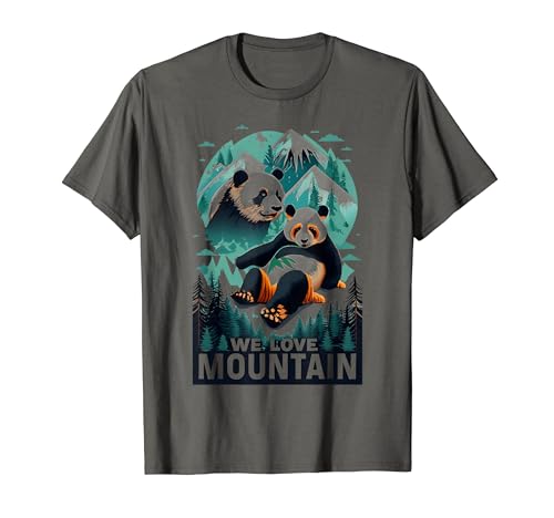 T-Shirts mit Tiermotiv „We Love Mountain Panda“ für Damen und Herren T-Shirt von Graphic Tees Men Women Boys Girls