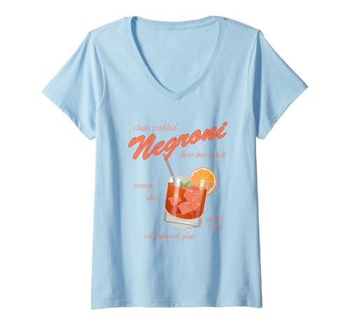 Damen Negroni Three Base Spirits T-Shirt mit V-Ausschnitt Damen Negroni Three Base Spirits T-Shirt mit V-Ausschnitt von Graphic Tees
