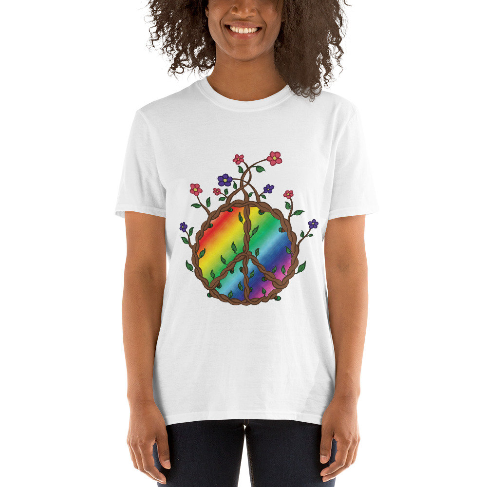 Frieden Zeichen T Shirt, Hippie-T-Shirt, Bunte Abstrakte Kleidung von GraphicRehab