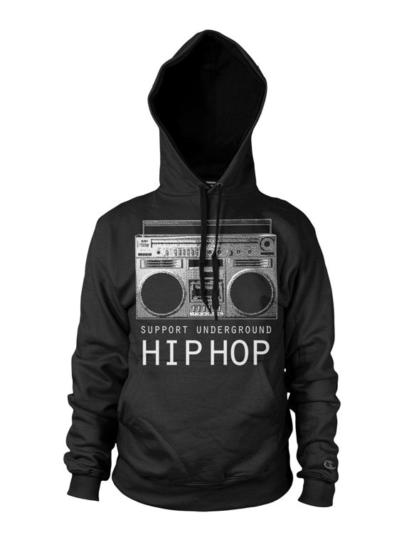 Support Untergrund Hip Hop Boombox Hoodie Von Grafik Bösewicht von GraphicVillain