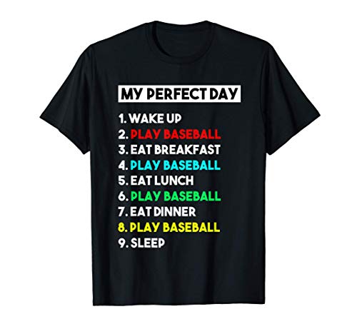My Perfect Day Lustiges Baseball-Spieler-Geschenk für Männer T-Shirt My Perfect Day Lustiges Baseball-Spieler-Geschenk für Männer T-Shirt von Graphicartel Baseball