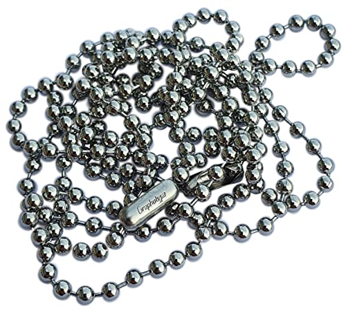 Graphotype Glänzendes Edelstahl Hundemarke Halskette Kette Set, Edelstahl von Graphotype