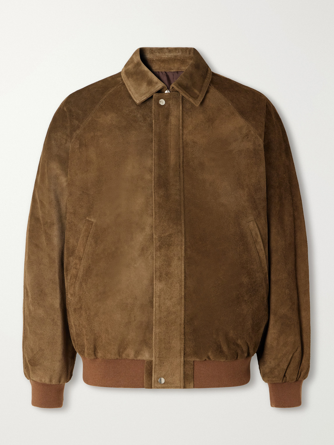 Graphpaper - Rib-Trimmed Suede Blouson Jacket - Men - Brown - 2_INT von Graphpaper