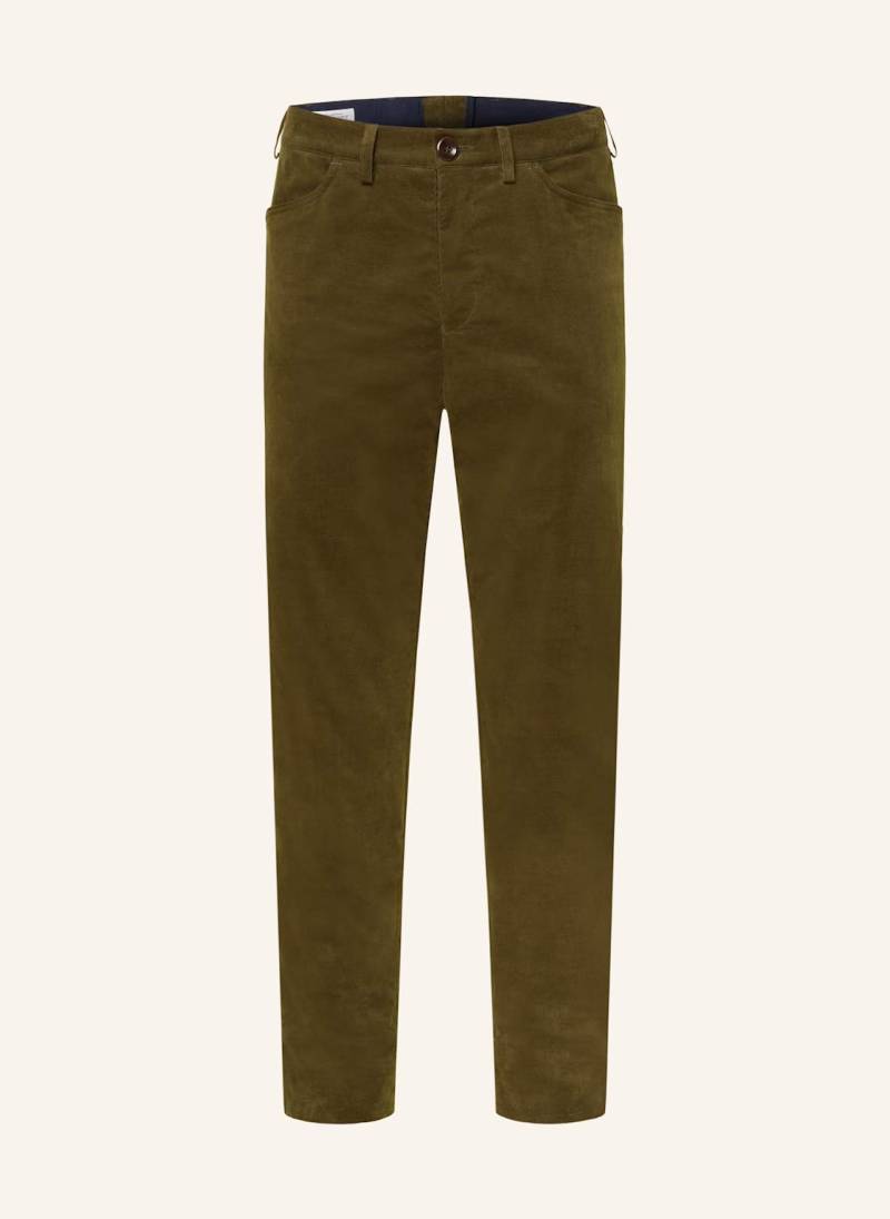 Grasegger Trachtenhose Turin Extra Slim Fit Aus Cord gruen von Grasegger
