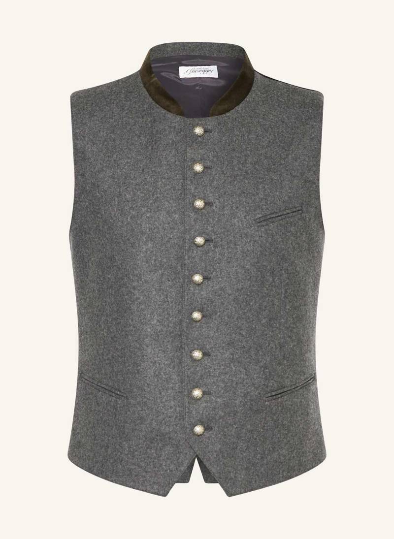 Grasegger Trachtenweste Aurach Slim Fit grau von Grasegger