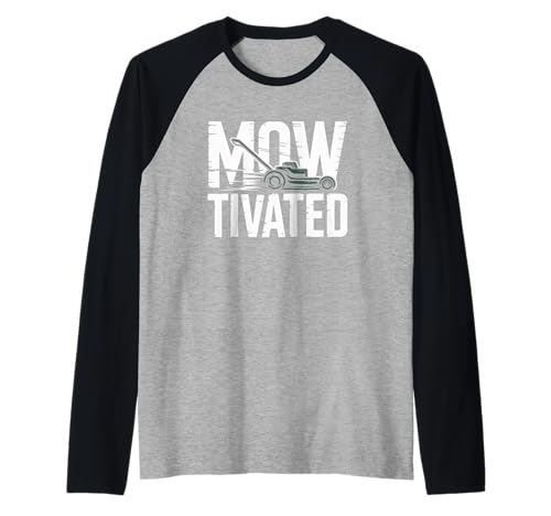 Lustiger Mowtivated Spruch Rasen Mähen Hof Humor Frauen Männer Raglan von Grass Cutter Dad Summer Landscaping Worker Joke