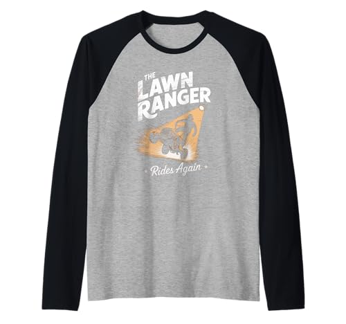 Lustiger Spruch The Lawn Ranger Rides Again Rasenmäher Damen Herren Raglan von Grass Cutting Humor Yard Dad Retro Outdoor Style