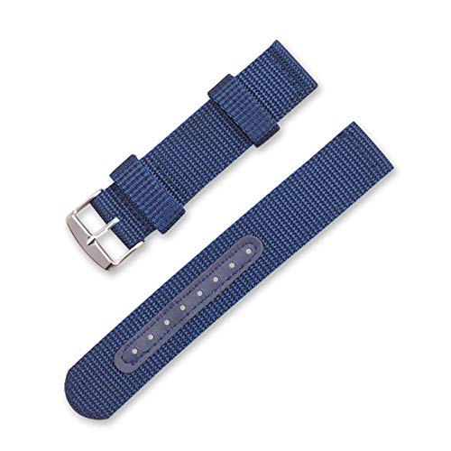 Nylon Canvas-Uhrenarmband Outdoor Sports NATO-Uhrenarmband 18mm/20mm/22mm/24mm Uhrenarmband Blau, 18mm von Grasschen