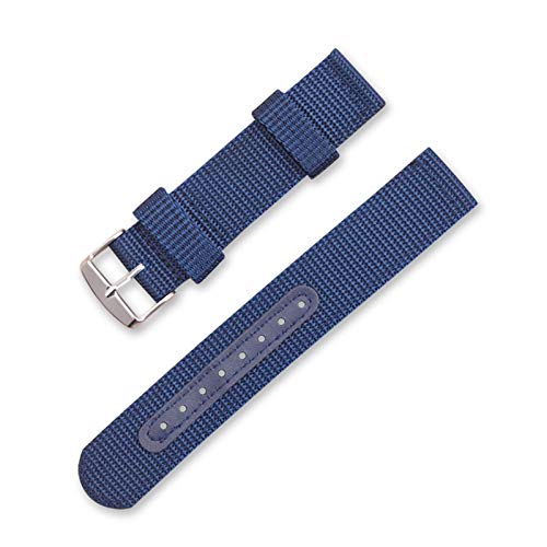 Nylon Canvas-Uhrenarmband Outdoor Sports NATO-Uhrenarmband 18mm/20mm/22mm/24mm Uhrenarmband Blau, 20mm von Grasschen