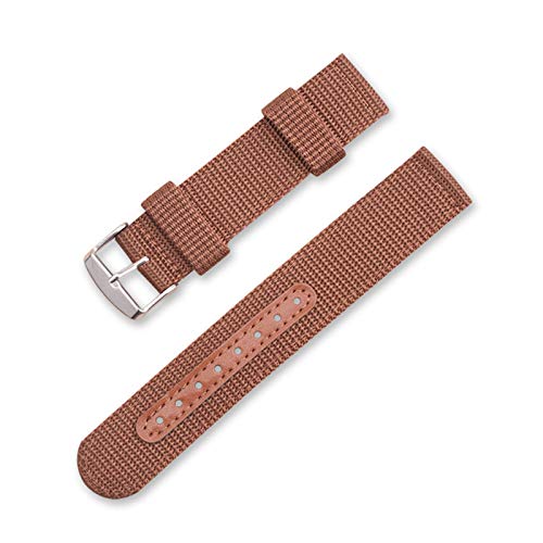 Nylon Canvas-Uhrenarmband Outdoor Sports NATO-Uhrenarmband 18mm/20mm/22mm/24mm Uhrenarmband Braun, 20mm von Grasschen