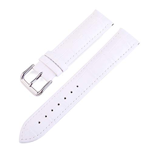 Leder Uhrenarmband-Bügel 10mm-24mm Weinlese-Ersatz-Uhrenarmbänder Weiß, 12mm von Grasschen