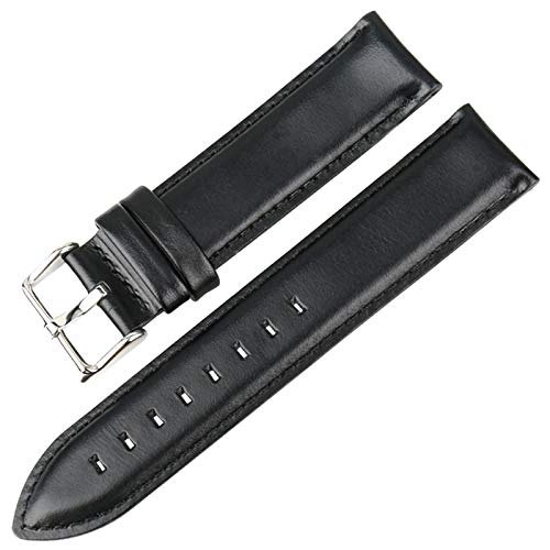 Weinlese-Leder-Uhrenarmband 16mm/17mm/18mm/19mm/20mm Armband Schwarz A Silber, 13mm von Grasschen