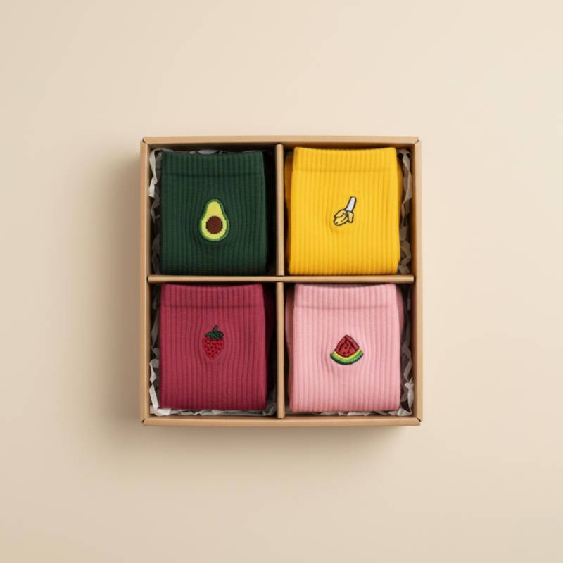 Frucht-stickerei Sport-Socken Aus Bio-Baumwolle Veganes Socken-Set Weihnachtsgeschenk-Socken Geschenk Foodies Für Frauen von GrasshopperWear