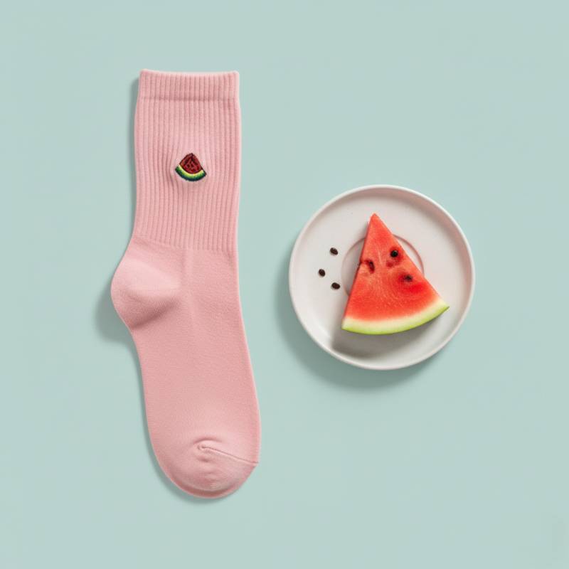 Wassermelonen Socken Bestickte Bio Baumwolle Sportsocken Lustige Früchte Set Weihnachtsgeschenk Geschenke Unter 10 von GrasshopperWear