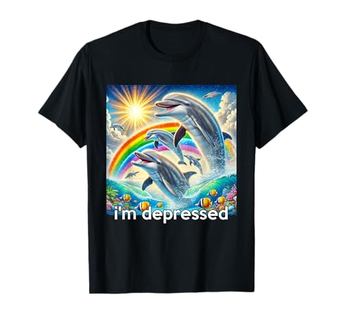 Rainbow Dolphin Hopecore Meme für Männer, depressiv T-Shirt Rainbow Dolphin Hopecore Meme für Männer, depressiv T-Shirt von GrateFall