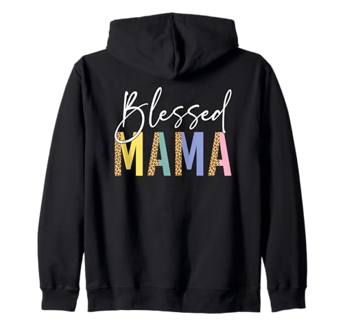 Blessed Mama Leo Leopardenmuster Positive Vibes Kapuzenjacke von Grateful Vibes Christian Faith Spiritual Gifts