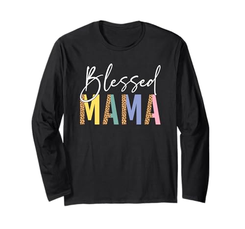 Blessed Mama Leo Leopardenmuster Positive Vibes Langarmshirt von Grateful Vibes Christian Faith Spiritual Gifts