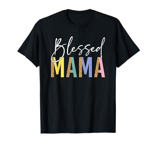 Blessed Mama Leo Leopardenmuster Positive Vibes T-Shirt von Grateful Vibes Christian Faith Spiritual Gifts
