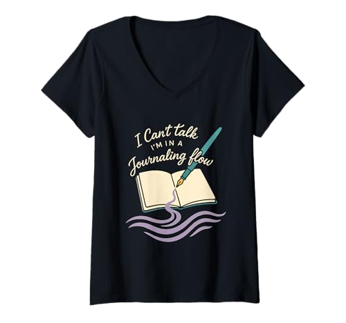 Damen Achtsamkeitsjournaling Selbstfürsorge Mentale Wellness-Therapie T-Shirt mit V-Ausschnitt Damen Achtsamkeitsjournaling Selbstfürsorge Mentale Wellness-Therapie T-Shirt mit V-Ausschnitt von Gratitude Practice Journal Lover Emotional Gift