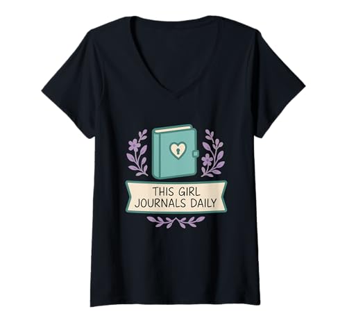Damen Achtsamkeitsjournaling Selbstfürsorge Mentale Wellness-Therapie T-Shirt mit V-Ausschnitt Damen Achtsamkeitsjournaling Selbstfürsorge Mentale Wellness-Therapie T-Shirt mit V-Ausschnitt von Gratitude Practice Journal Lover Emotional Gift