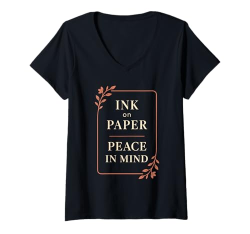 Damen Achtsamkeitsjournaling Selbstfürsorge Mentale Wellness-Therapie T-Shirt mit V-Ausschnitt Damen Achtsamkeitsjournaling Selbstfürsorge Mentale Wellness-Therapie T-Shirt mit V-Ausschnitt von Gratitude Practice Journal Lover Emotional Gift