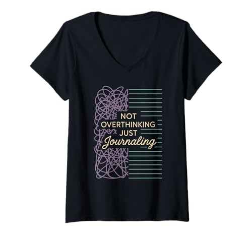 Damen Achtsamkeitsjournaling Selbstfürsorge Mentale Wellness-Therapie T-Shirt mit V-Ausschnitt Damen Achtsamkeitsjournaling Selbstfürsorge Mentale Wellness-Therapie T-Shirt mit V-Ausschnitt von Gratitude Practice Journal Lover Emotional Gift