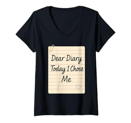 Damen Achtsamkeitsjournaling Selbstfürsorge Mentale Wellness-Therapie T-Shirt mit V-Ausschnitt Damen Achtsamkeitsjournaling Selbstfürsorge Mentale Wellness-Therapie T-Shirt mit V-Ausschnitt von Gratitude Practice Journal Lover Emotional Gift