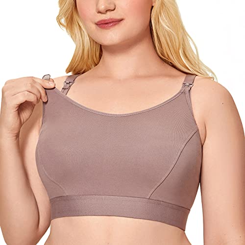 Gratlin Damen Stütz Sport Still BH Große Brüste Baumwolle Racerback Schwangerschafts BHS Mochaccino 4XL von Gratlin