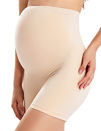 Gratlin Damen Seamless Umstands Schwangerschaft Unterhose Shorts Beige M von Gratlin