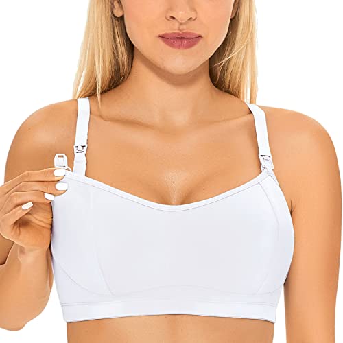 Gratlin Damen Sports Still BH Vollschalen Clip Down Schwangerschafts BH Weiss XL von Gratlin