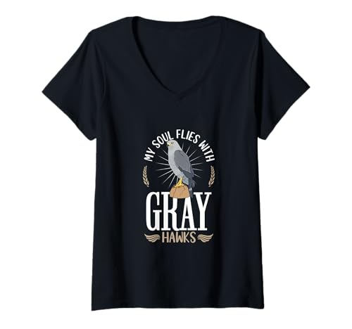 Damen Seelenverwandschaft - Graubussard T-Shirt mit V-Ausschnitt Damen Seelenverwandschaft - Graubussard T-Shirt mit V-Ausschnitt von Graubussard Designs