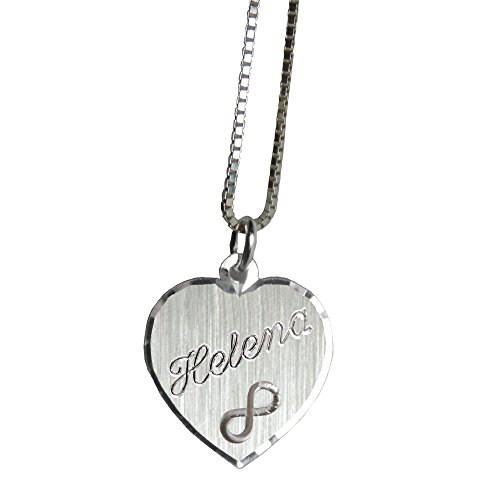 GravUp 925 Silber Herz Anhänger mit unendlichkeitssymbol +Kette/Halskette mit SOFORTGRAVUR + VORSCHAU: Gravur eines Vornamens auf der Vorderseite inklusive. von PIROIT