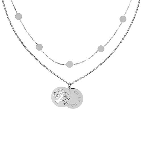 Gravado Mondgold Halskette mit Kreis-Anhängern & Layering Ketten, Standard & Personalisiert, Parent von Gravado