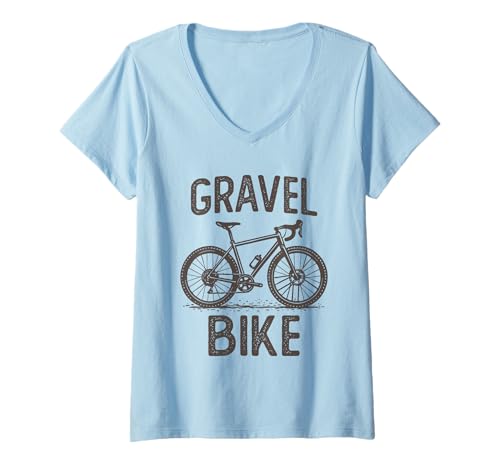 Damen Gravel Bike Cyclocross Gelände Fahrrad Rennrad Radsport T-Shirt mit V-Ausschnitt Damen Gravel Bike Cyclocross Gelände Fahrrad Rennrad Radsport T-Shirt mit V-Ausschnitt von Gravel Bike & Cyclocross Collection
