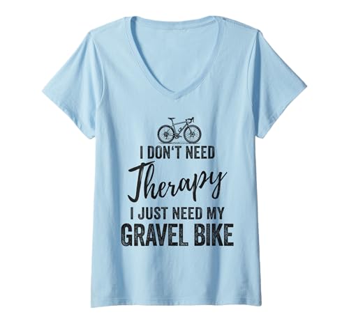 Damen Gravelbike Fahrrad Therapie Gravel Bike T-Shirt mit V-Ausschnitt Damen Gravelbike Fahrrad Therapie Gravel Bike T-Shirt mit V-Ausschnitt von Gravel Bike & Cyclocross Collection