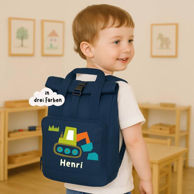 Kindergartenrucksack Kinderrucksack Mit Namen Bagger Feuerwehr Polizei Rucksack Kindergarten Personalisierte Tasche Kind Geschenkidee von GravelloShop