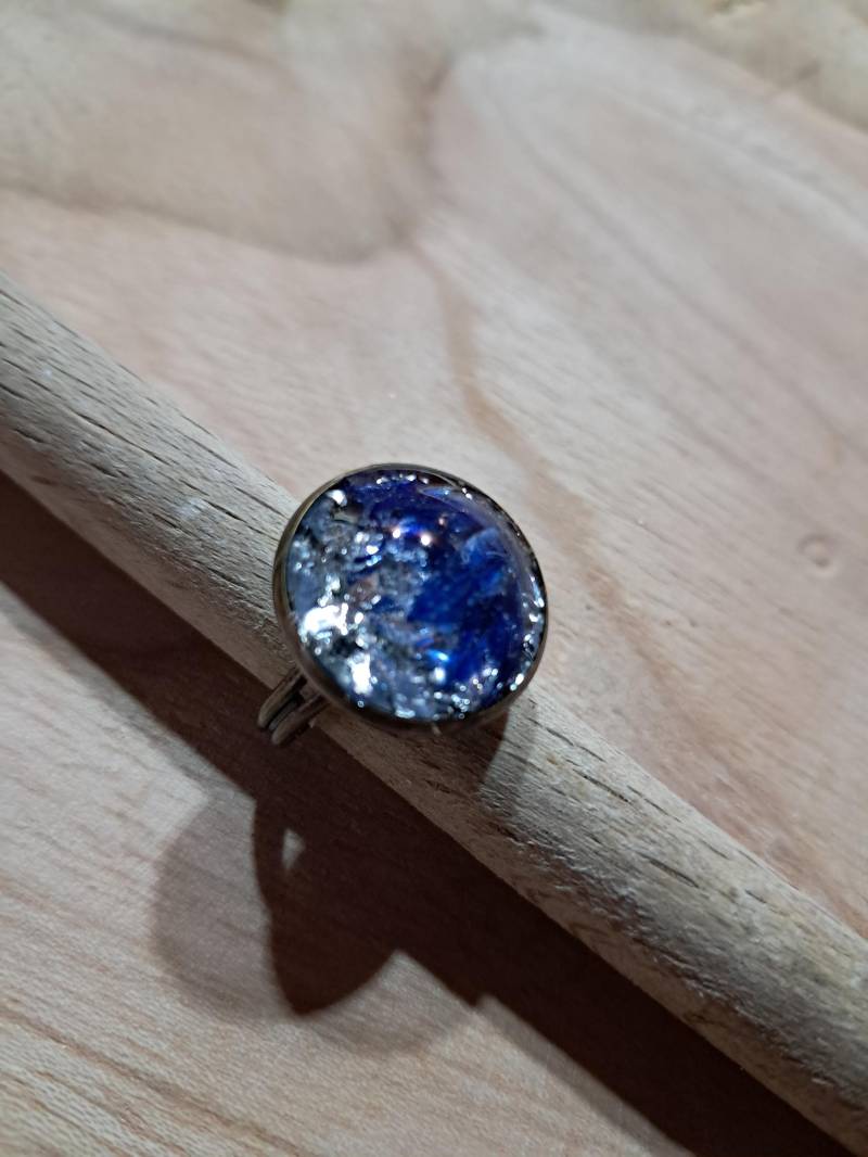 Ring, Handgemacht, Größenverstellbar; Frühling, Frühlingsblume, Geschenk Für Naturfreund Naturliebhaber; Natur Outdoor Blüte Blume Blau von GravesArts