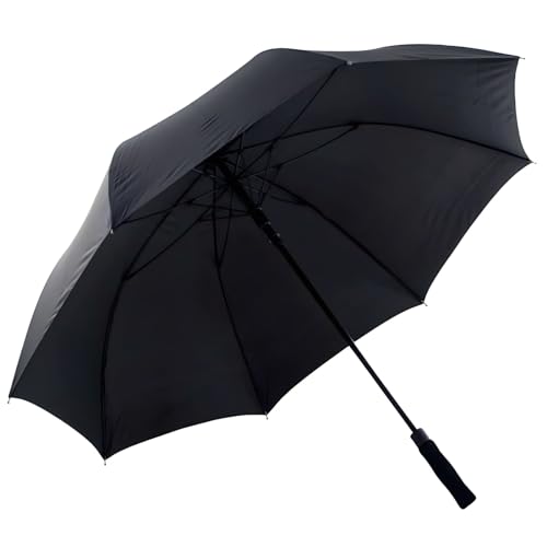 Gravidus Automatik Golfschirm Regenschirm Anti-Brechsystem, Fiberglaskonstruktion, 132 cm Durchmesser, robust schwarz von Gravidus