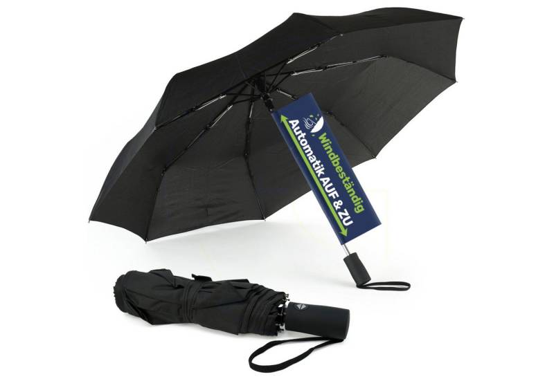 Gravidus Taschenregenschirm Regenschirm Automatiktaschenschirm windfest 97 cm schwarz mit Hülle von Gravidus