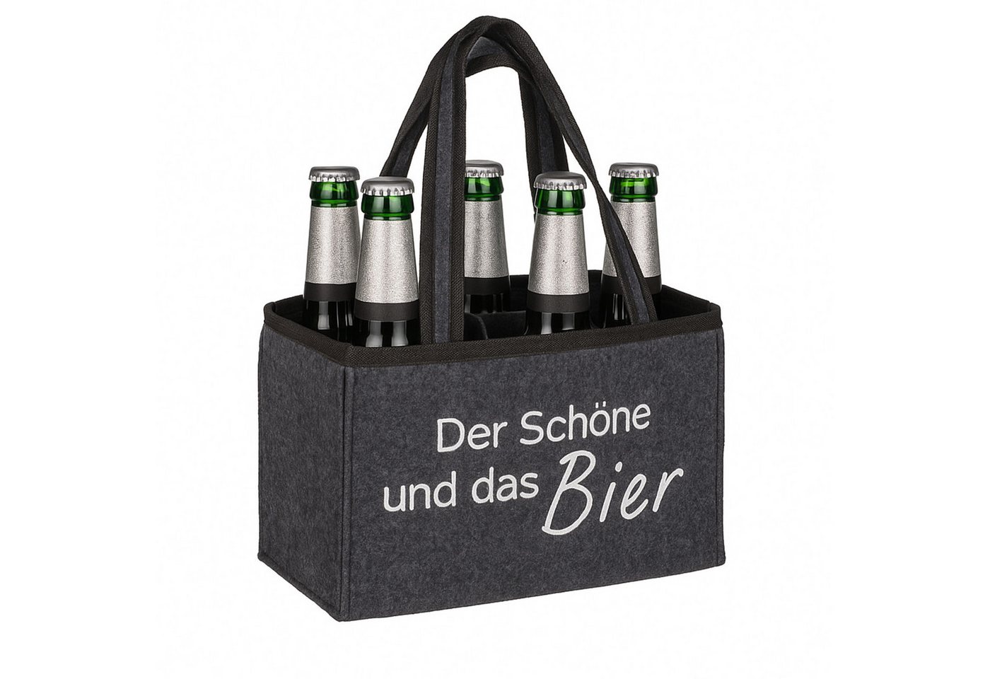 Gravidus Tragetasche Flaschentasche Filz 6 Fächer Der Schöne und das Bier Tragetasche von Gravidus