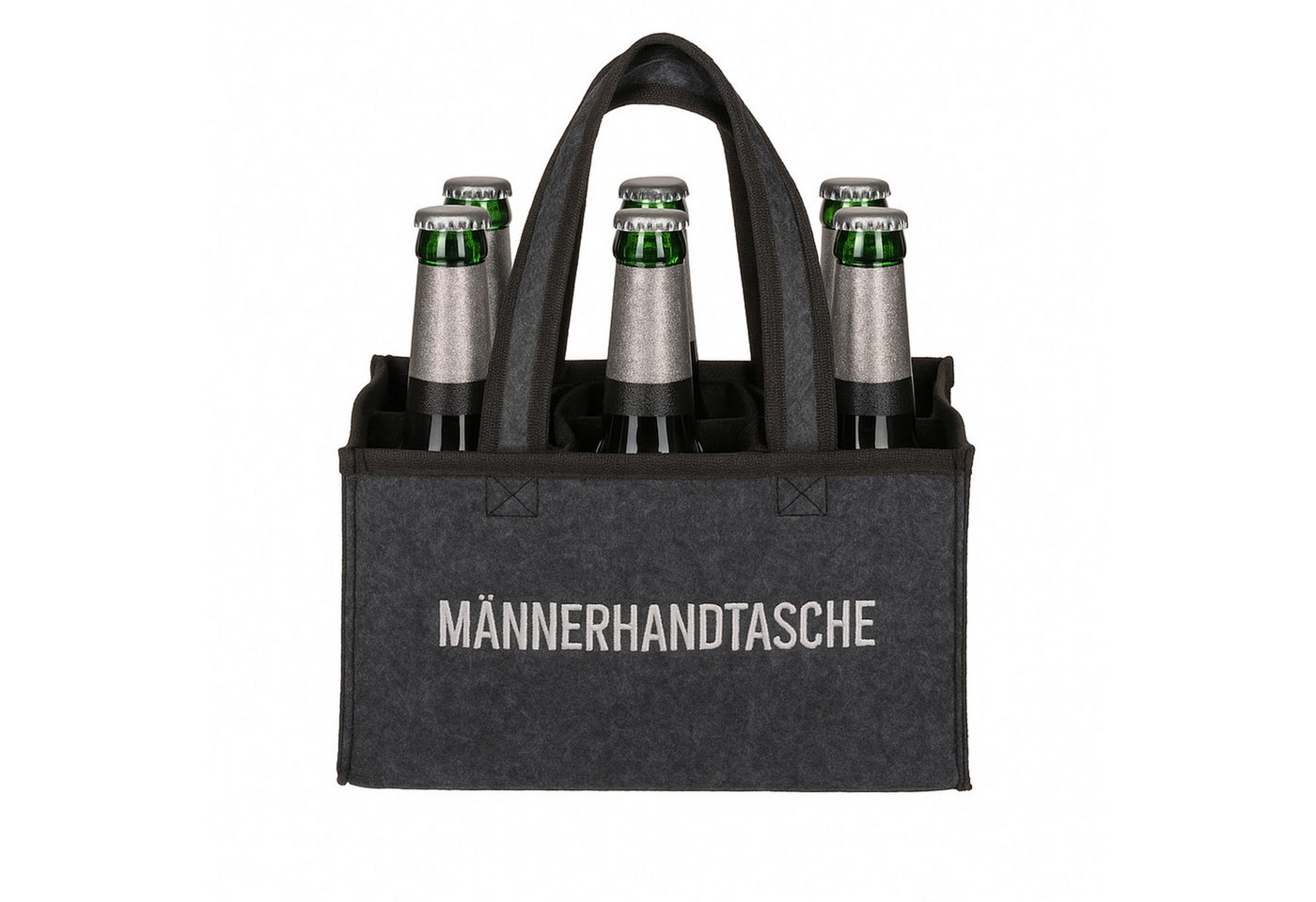Gravidus Tragetasche Flaschentasche Grau Filz 6 Fächer Männerhandtasche Tragetasche von Gravidus