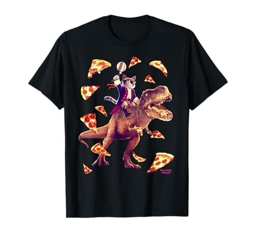 Samurai Katze Reiten T Rex Essen Pizza Lustiger Dino für Kinder T-Shirt Samurai Katze Reiten T Rex Essen Pizza Lustiger Dino für Kinder T-Shirt von Gravity Coast