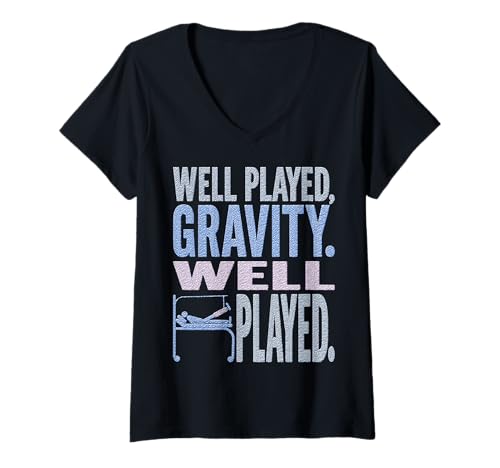 Damen Gut gespielt Schwerkraft Gut gespielt - Lustiger gebrochener Beinfuß T-Shirt mit V-Ausschnitt Damen Gut gespielt Schwerkraft Gut gespielt - Lustiger gebrochener Beinfuß T-Shirt mit V-Ausschnitt von Gravity Got Me Apparel – Funny Broken Leg Foot